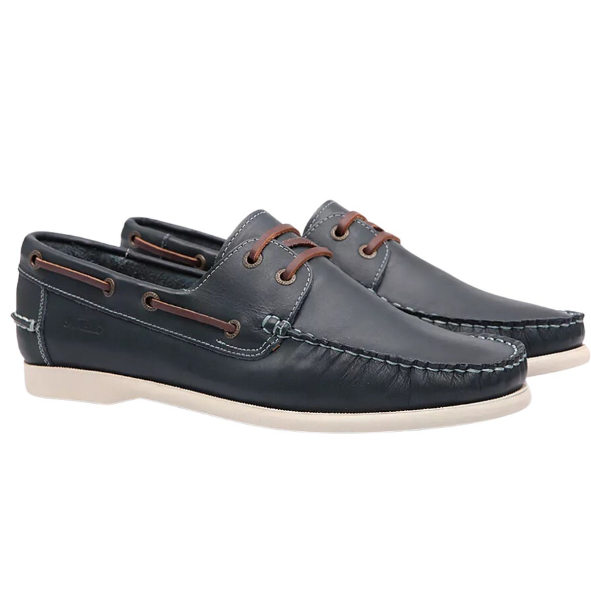 Sapato Mocassim Deckshoes Masculino Couro Samello - Azul - KellesNet