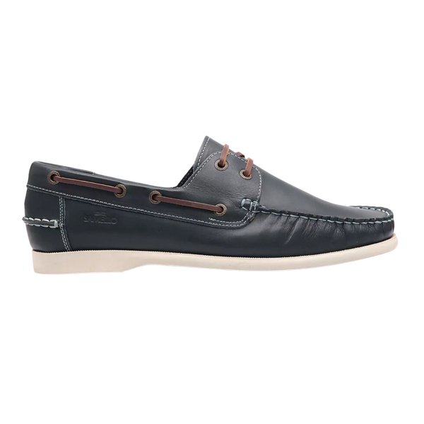 Sapato Mocassim Deckshoes Masculino Couro Samello Azul KellesNet - Main Image