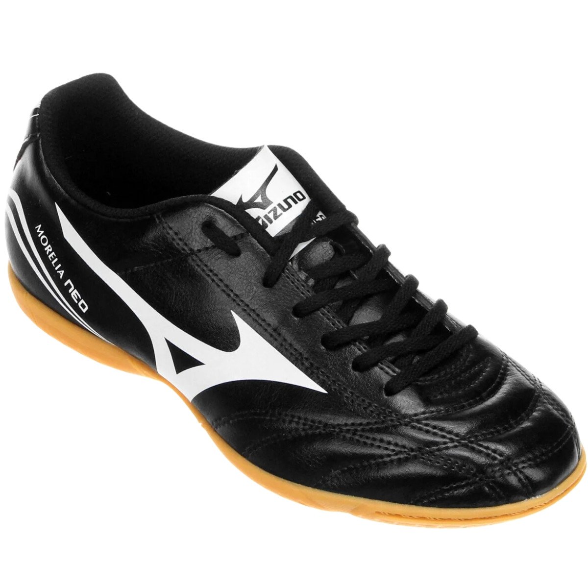 Chuteira Futsal Morelia Neo Club In Mizuno - Preto/Branco - KellesNet