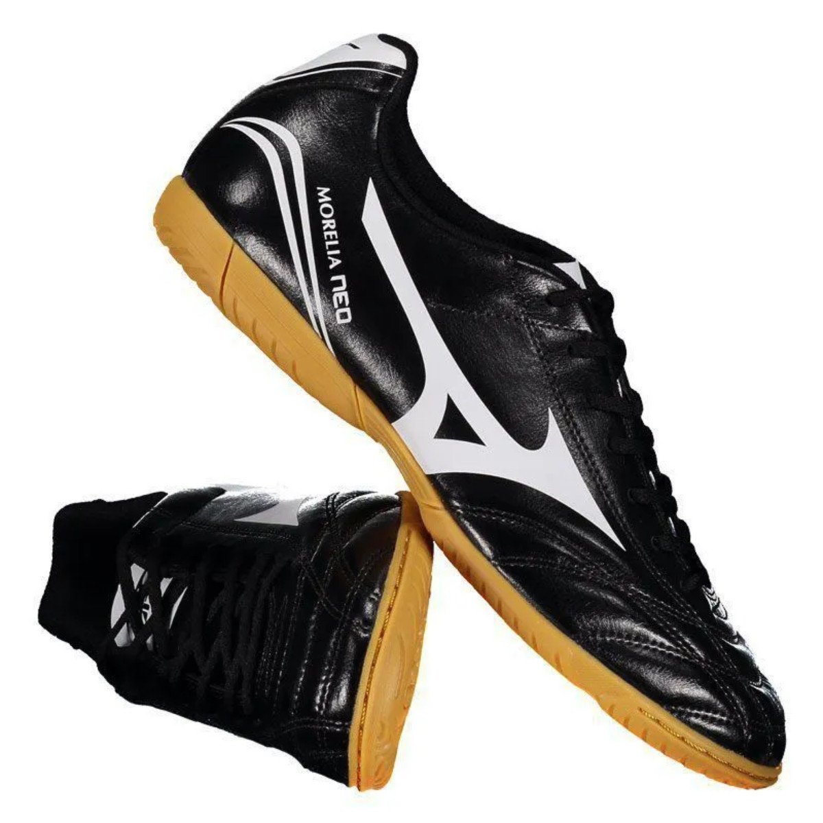 Chuteira Futsal Morelia Neo Club In Mizuno - Preto/Branco - KellesNet