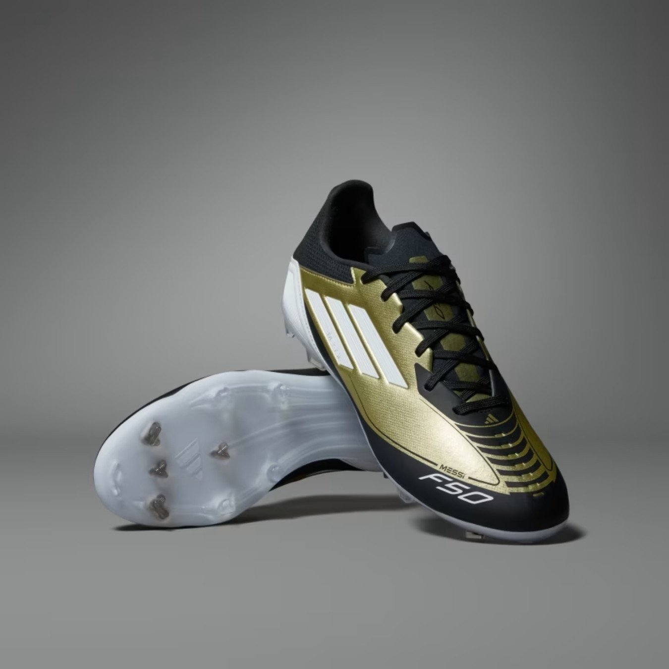 Chuteira Campo Messi F50 League Firm Multi-Ground - Ouro - KellesNet