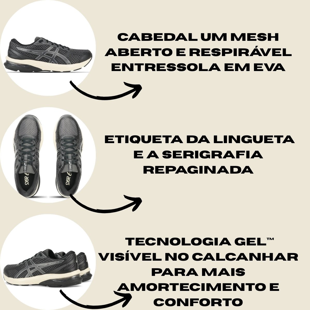 Tênis Masculino Gel Nagoya ST Obsidian Asics - Cinza/Preto - KellesNet