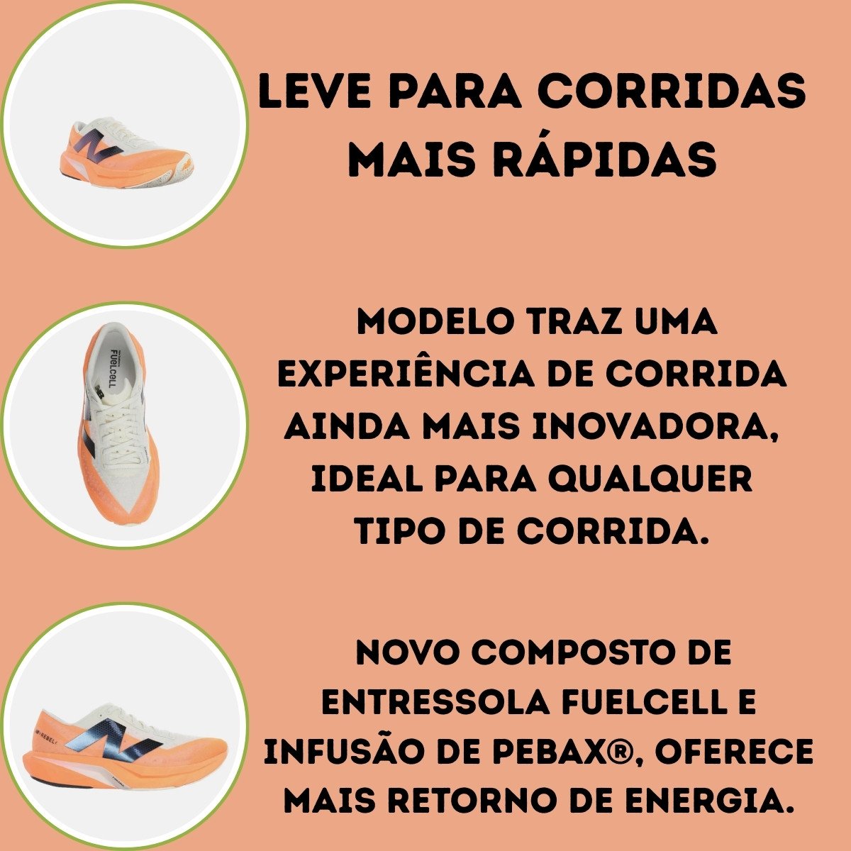 Tênis Masculino Fuelcell Rebel V4 New Balance Corrida - Laranja