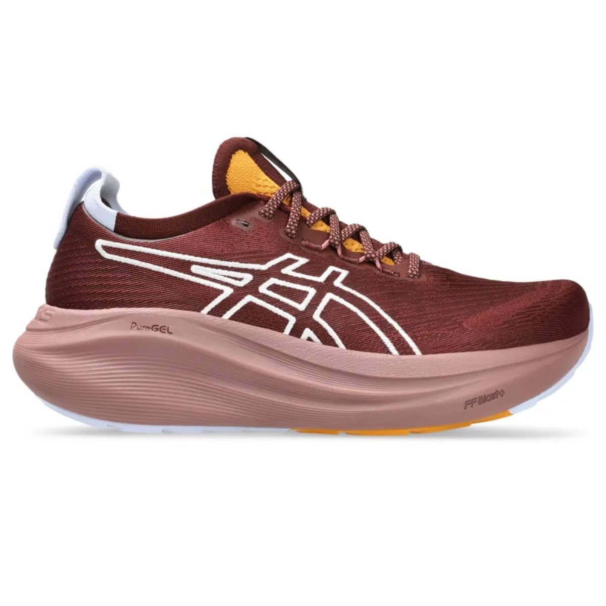 Tênis Feminino Gel Nimbus 27 Asics - Marrom/Rosa - KellesNet