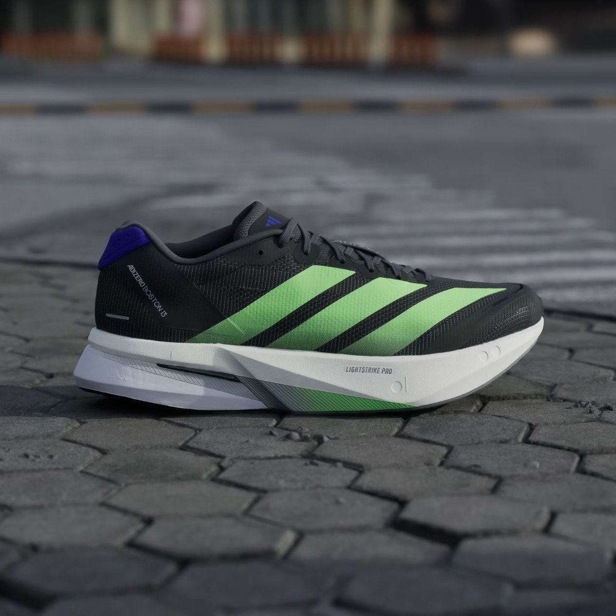 Tênis Masculino Adidas Adizero Boston 13 - Preto/verde - kellesnet
