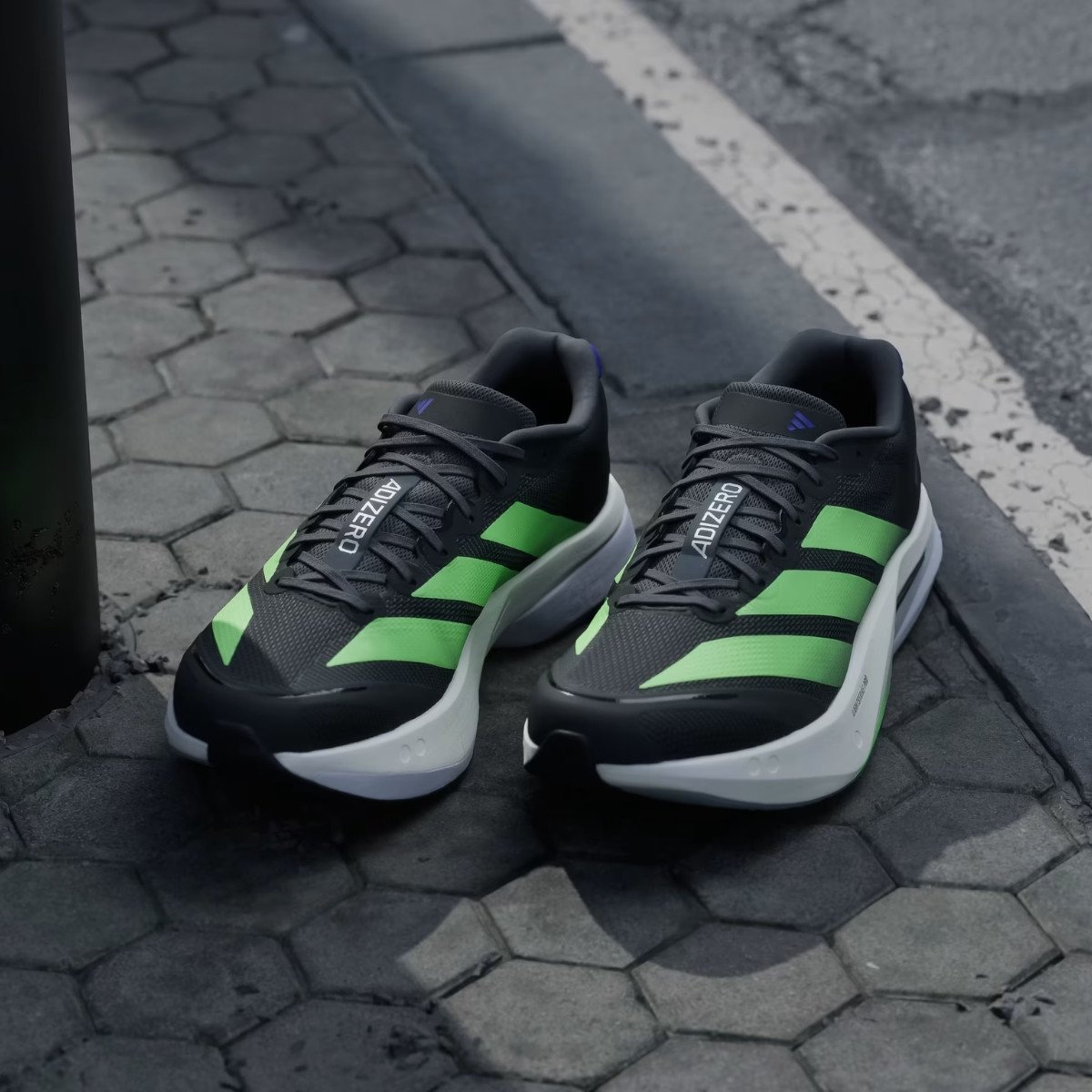 Tênis Masculino Adidas Adizero Boston 13 - Preto/verde - kellesnet
