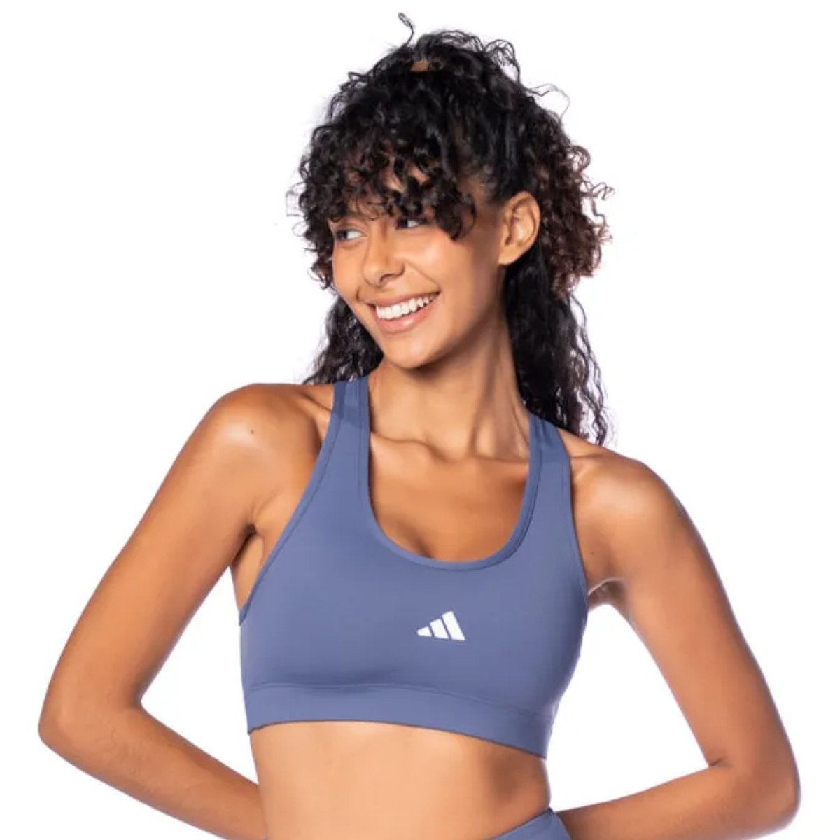 Top Feminino Adidas Logo - Azul - KellesNet